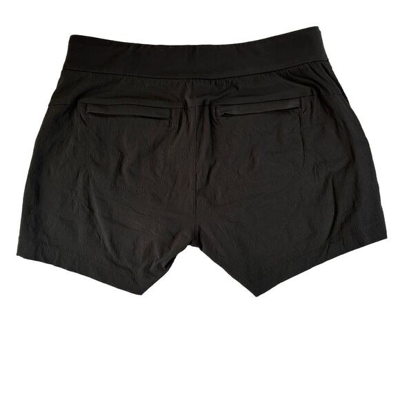 ATHLETA Charcoal NYLON SPANDEX SHORTS WITH ZIPPERED POCKETS SIZE 4 - Picture 2 of 10